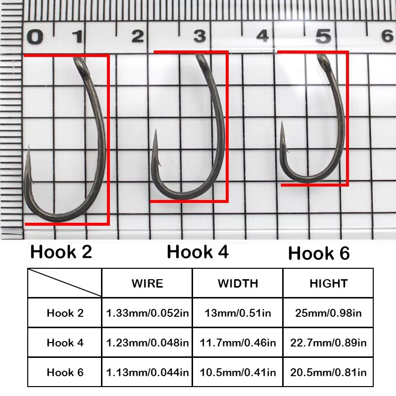 3pcs/pack Carp Fishing Rig Slip D Rig Hair Rig With Quick Change Swivel Curve Shank Hook Size 2/4/6 PTFE Coating High Carbon Steel