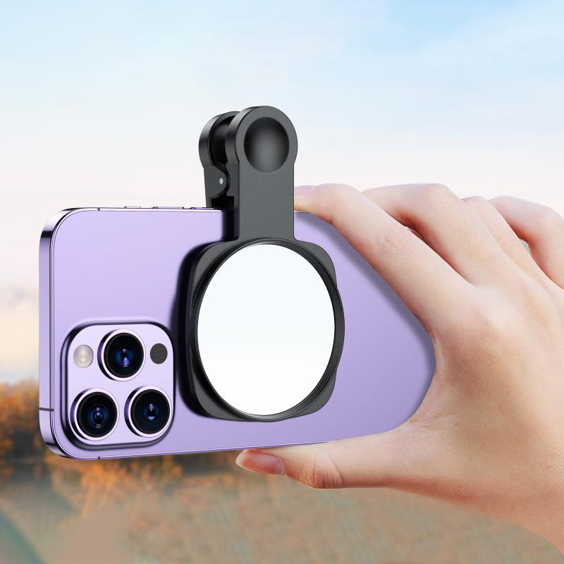 Smartphone-Kameraspiegel-Reflexionsclip-Kit Tragbarer Handy-Kameraspiegelclip mit Aufbewahrungstasche Telefon-Selfie-Rückspiegel