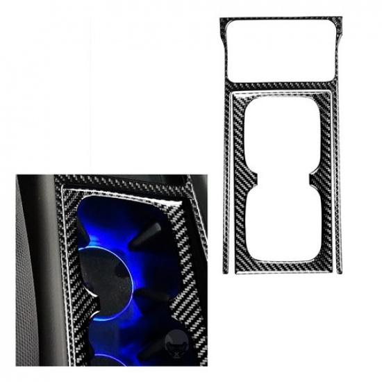 2Pcs For Honda Civic 2006-11 Carbon Fiber Interior Water Cupholder Cover Trim