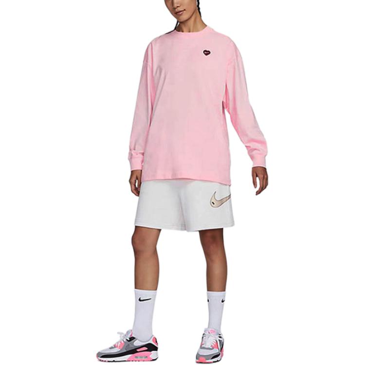 New Nike Nike Valentine's Day Collection Drop Shoulder Sleeve T-Shirt Women's Pink FD9933-690