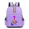 College Style Trend 26 Letter Printing Anime Cartoon Large Capacity Burden Reduction Backpack Casual Student School Bag