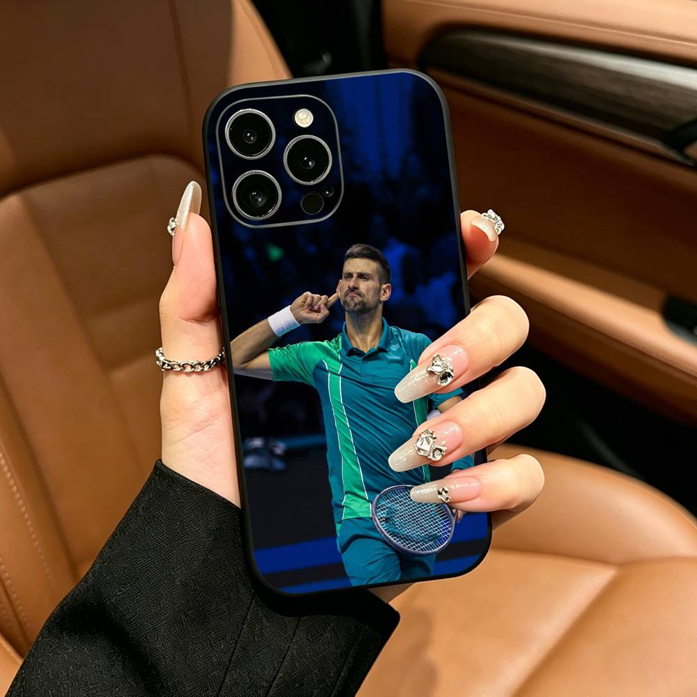 Tennis  GOAT  Novak Djokovic Phone Case For iPhone 17,16,15,14,13,12,11 Pro Max,16/15/14Plus,XS Soft Black Cover