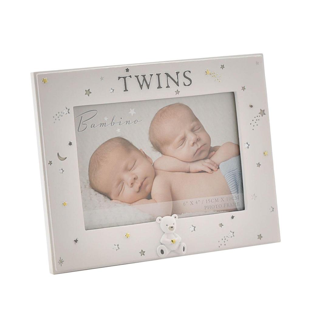 Bambino Resin Twins Photo Frame 6 x 4