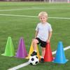 12Pcs/Set Sign Buckets Colorful Plastic Logo Buckets Football Training Cones with Carrying Bag Ergonomic Design Stackable Sports Markers