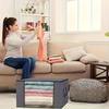 Portable Folding Cotton Quilt Storage Bag for Bedroom, Closet, or Dorm Wardrobe Organization