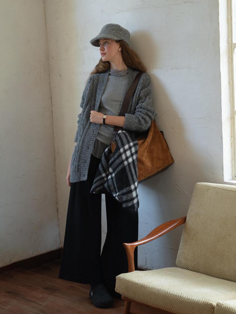 EGGKA High-Waisted Loose Straight-Leg Pants for Spring and Fall