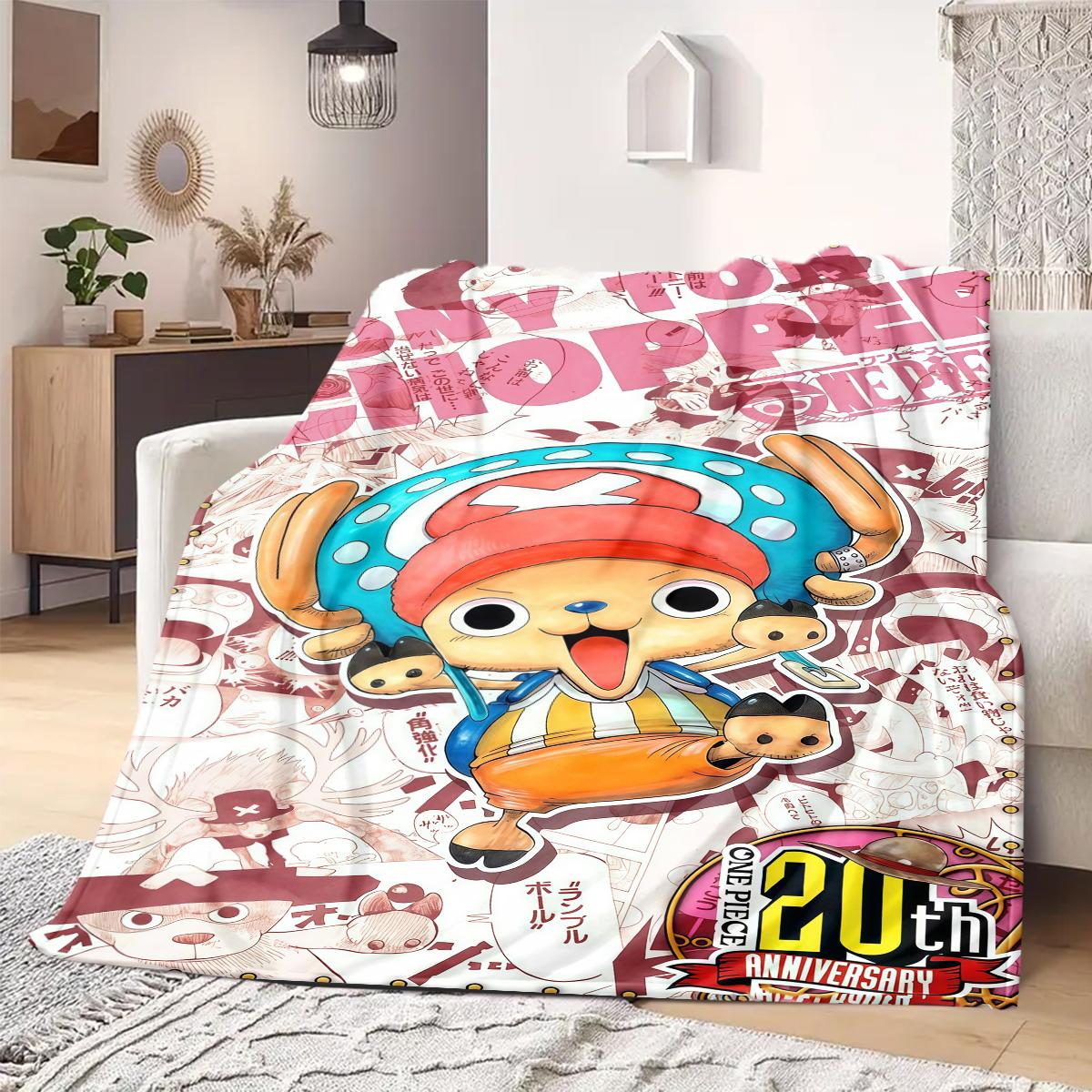 

ONE PIECE Tony Tony Chopper Print Blanket Warm Comfortable Flannel Blanket Suitable for Bedrooms,Sofas, Beds,Chairs -QIAO119 75x90cm