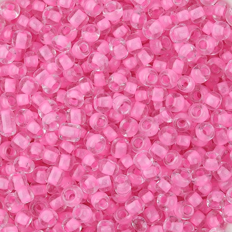 4mm Transparent Dyed Core Glass Seed Beads for DIY Bracelets, 450g Bag