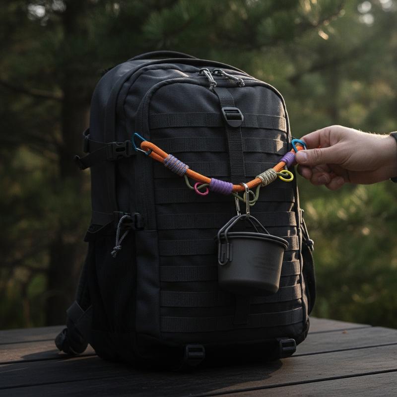 Backpack Hanging Rope Chain Dopamine Color Anti-break Expansion Decor for Hiking Camping Travel School Bag