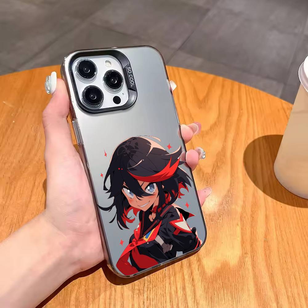 Anime R-Ryuko M-Matoi Phone Case For iPhone17,16,15,14,13,12,11 Plus,Pro Max Black Candy silver phone case