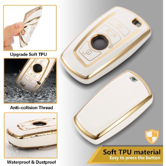 Защитный чехол для брелка Bmw с металлическим плетеным брелоком для ключей — фото 3