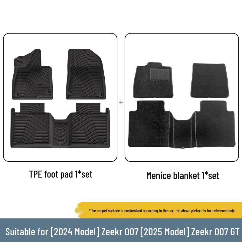Eco-Friendly TPE Floor, Trunk, and Seat Back Mats for 2024-2025 Zeekr 007 GT
