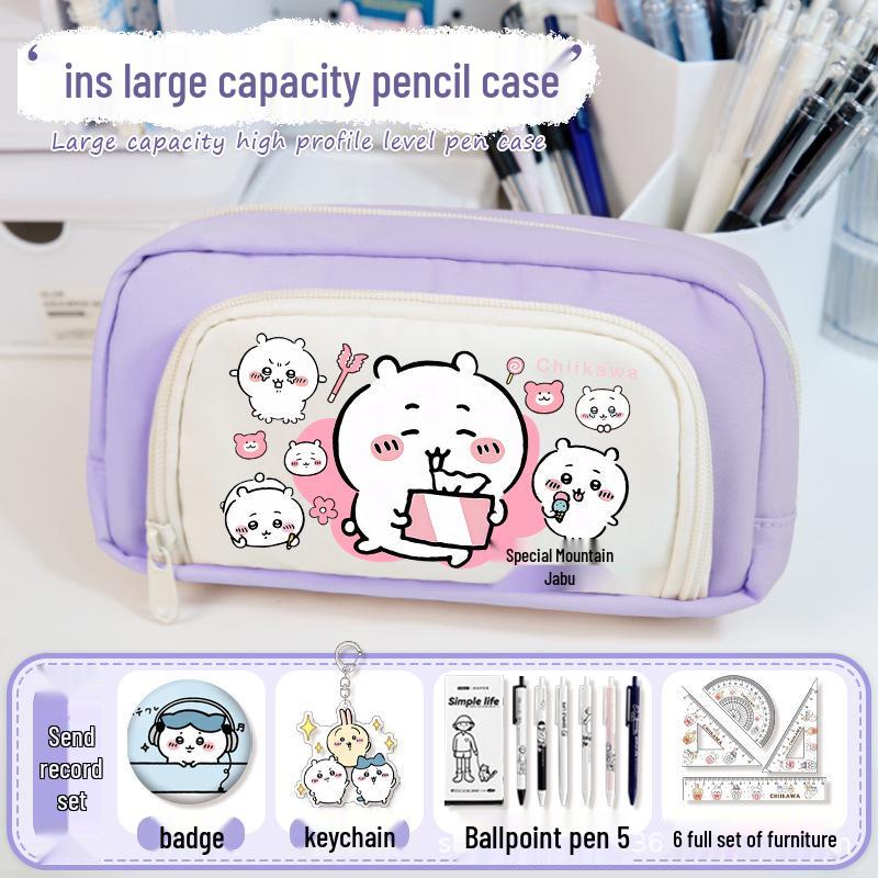 Chiikawa 2025 Torba Ita - Duża Pojemność Podwójna Warstwa Etui na Ołówki Anime dla Dziewcząt.