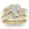 Colorful twist-embellished ring set, suitable for Valentine's Day and Christmas, dazzling, sweet holiday exclusive gift