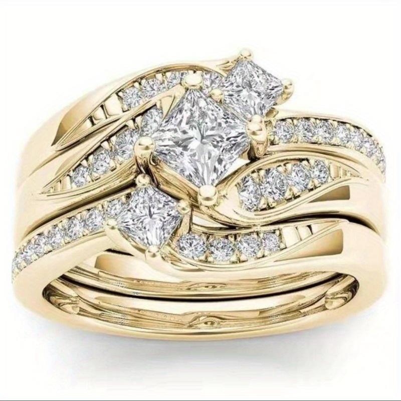 Colorful twist-embellished ring set, suitable for Valentine's Day and Christmas, dazzling, sweet holiday exclusive gift