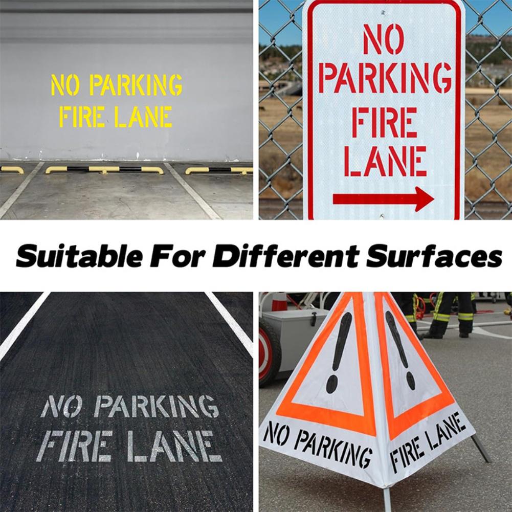 No Parking Fire Lane Stencil for Asphalt Concrete Pavement Foldable Design for Multi-Surface Parking Lot Marking China Mainland