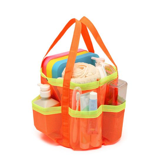 File Plaj Çantası File Duş Saklama Çantası Büyük Kapasiteli Tote Plaj Çantası Tuvalet Malzemeleri Havlular Seyahat Spor Salonu Kamp için Düzenleyici