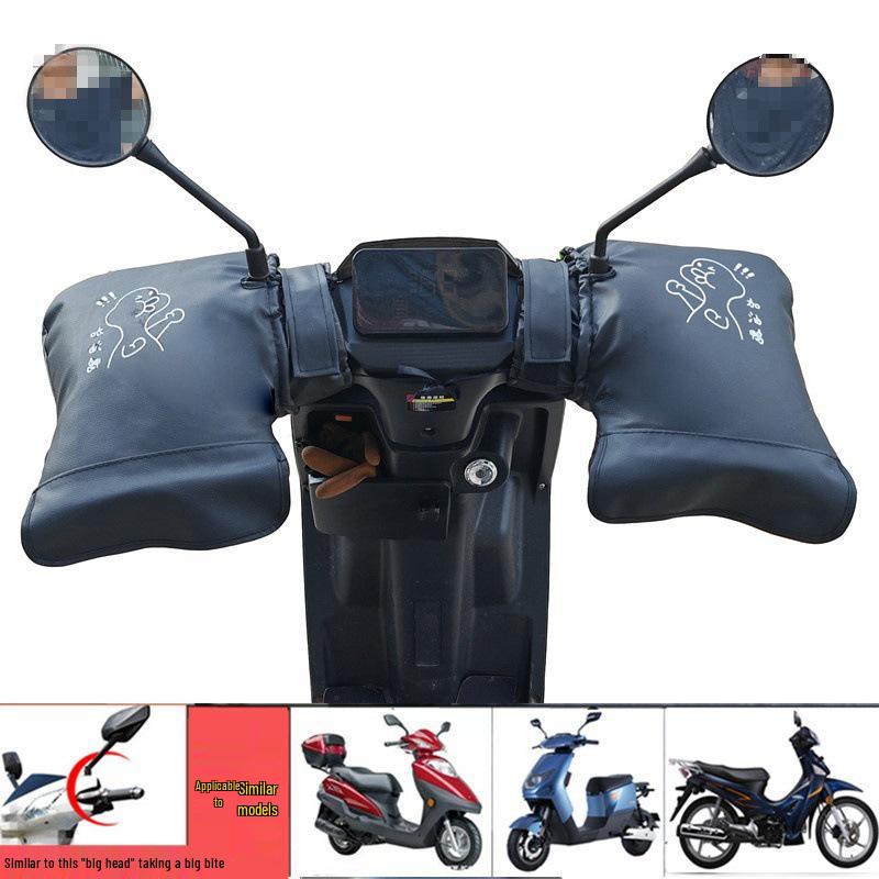 Warme, winddichte elektrische Motorrad-Lenkerhandschuhe mit Samtfutter zum Kälteschutz