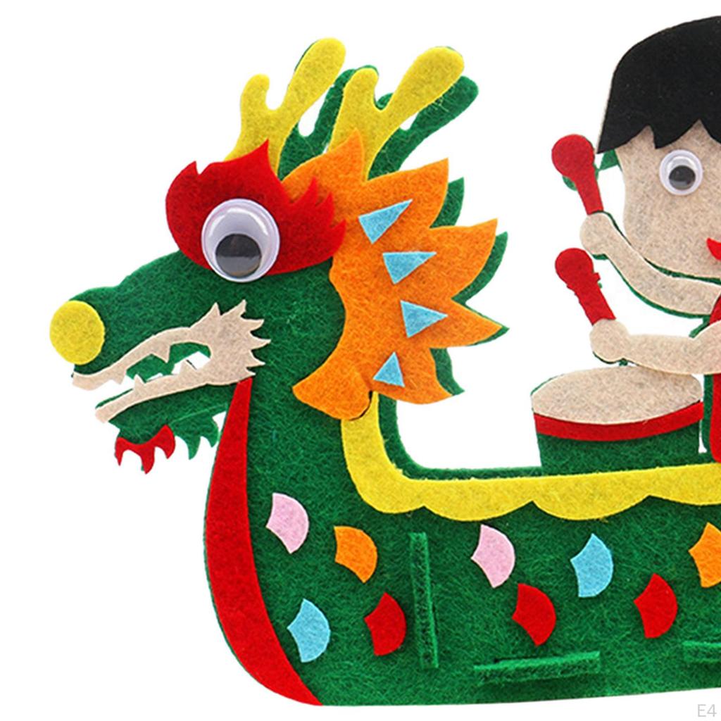 Material Pack Dragon Boat Novelty Art Ornament Handmade Kids Handcraft for Decor