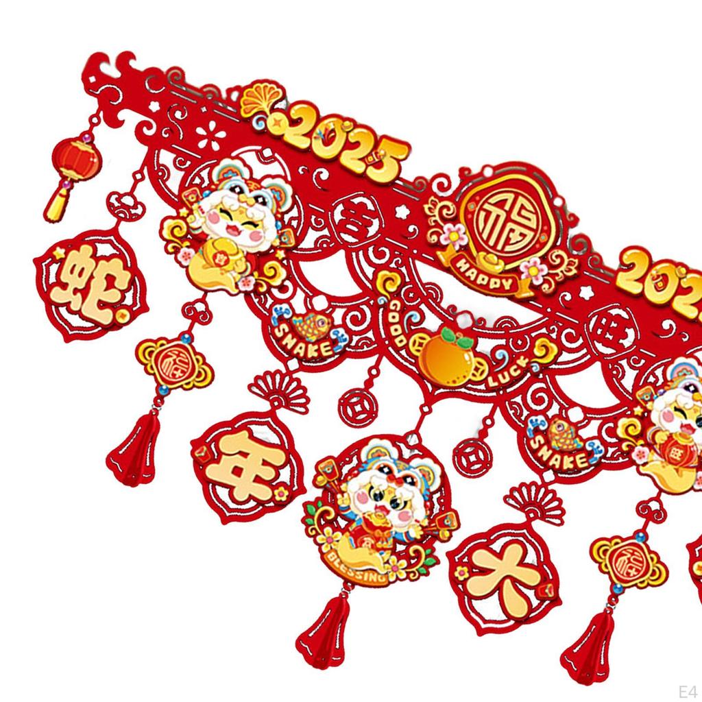 Year Hanging Door Banner Sign Snake Ornament Lunar Red Blessing
