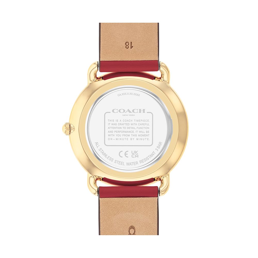 Watch ELLIOT Silver Dial Red Leather Strap 14504520 [Coach][Authorized Import] Women's