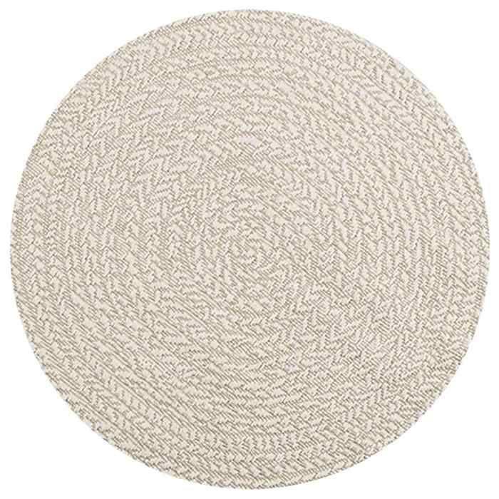 VidaXL Tapis ZIZUR crème Ø 90 cm aspect de jute intérieur et extérieur, tapis d'extérieur, tapis de sol, tapis d'intérieur, 4010384