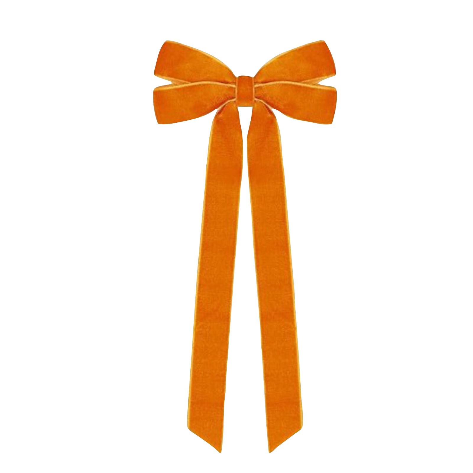 

10-дюймовый готовый красный бант для рождественской елки, бант из красной бархатной ленты, бант для украшения рождественской елки, готовый бант, сувенирный подарочный бант One Size оранжевый