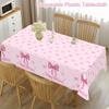 1pc Pink Bow Table Cloth Coquette Birthday Decorations for Women for Girls Bridal Baby Shower Birthday Party Stylish Party Decor