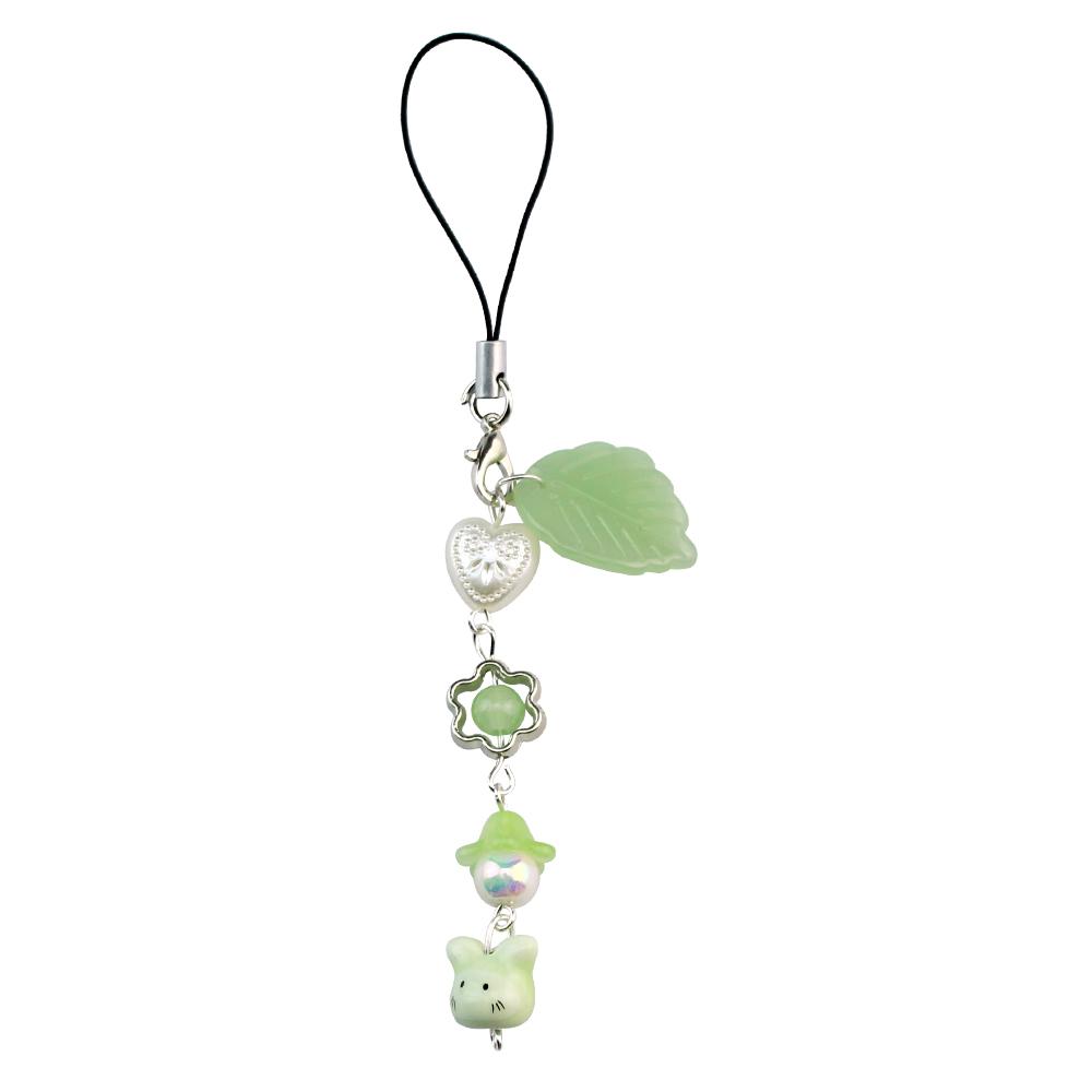 Cute Bear Strawberry Beaded Phone Chain Y2K Coquettish Fairytale Lily Of The Valley Keychain Handbag KeyPendant Accessories Gift