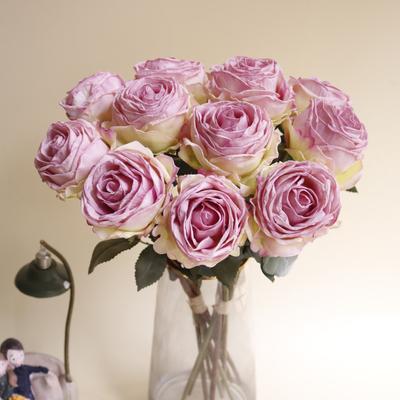 Künstliche Rose Realistische Kunstseidenrose mit Stiel für DIY Hochzeitssträuße Heimparty Tischdekoration Blumengesteck