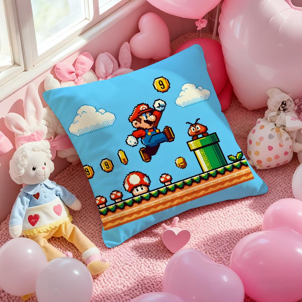 

M-MarioS Movie Super Cushion Cover Pattern Printed Pillowcase for Living Room Sofa Cushion Cover & Bedroom Decor 12x12Inch