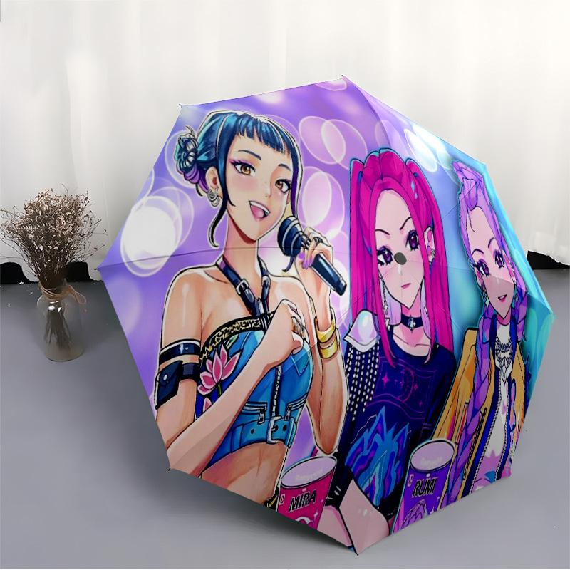 1PC Anime Idol Group Automatic Open/Close, 8-Rib Durable Frame Compact Travel Umbrella for Men & Women S1222061