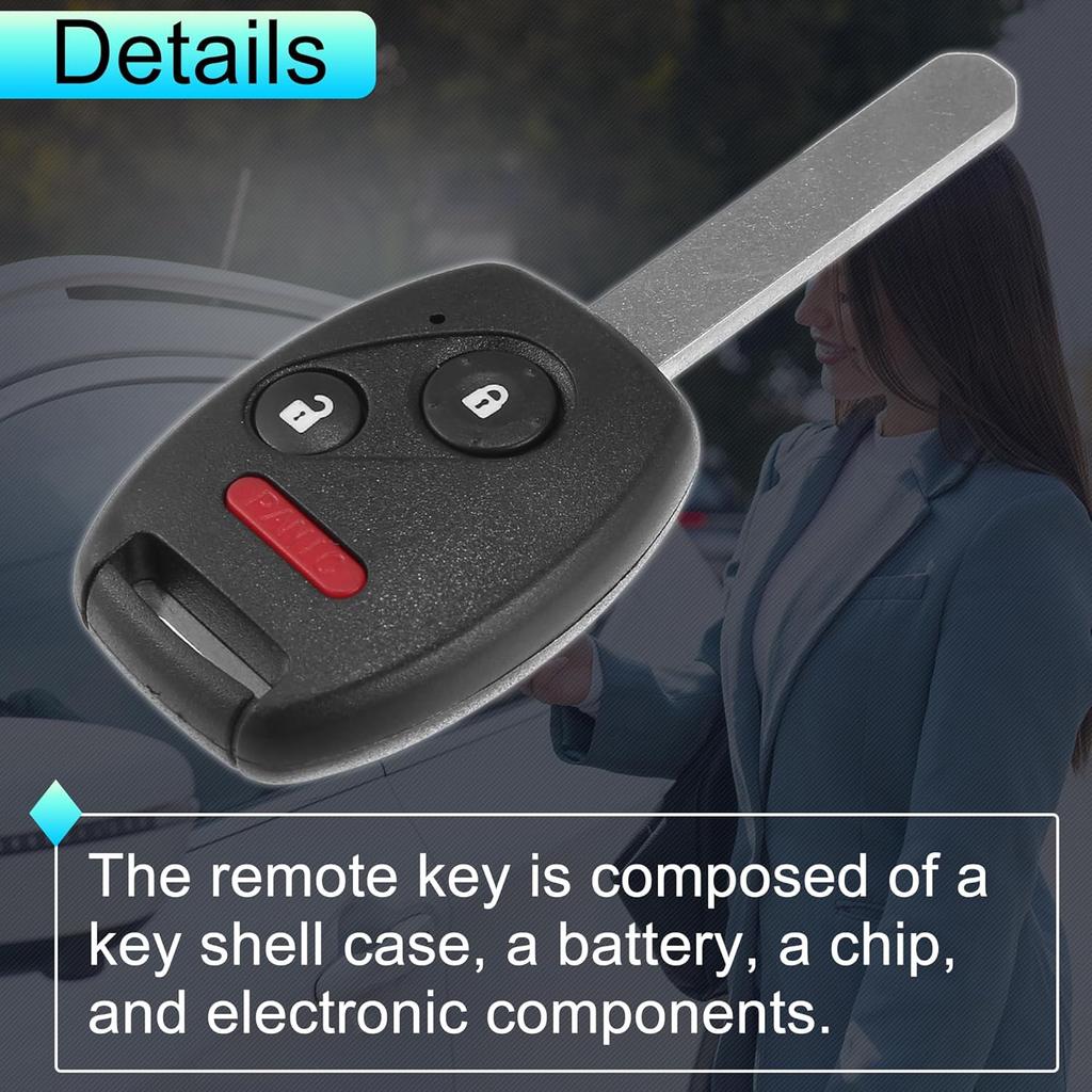 Keyless Entry Remote for Honda Civic LX NGV Odyssey LX 2006-2017 313.8Mhz N5F-S0084A 3 Button Reusable | Control Replacement Car Key Fob 1 Pcs