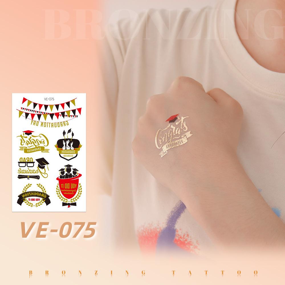 Graduation Party Face & Tattoo Stickers with Hot Stamping 120*75 mm