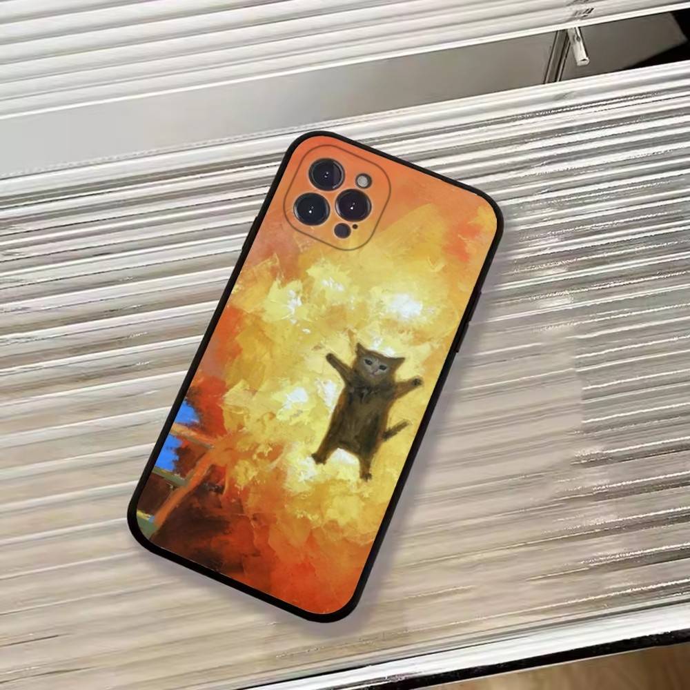 Cat Memes F-Funny Cute Phone Case For iPhone 17, 16,15,14,13,12,11 Plus,Pro Max, Others Soft Black Cover