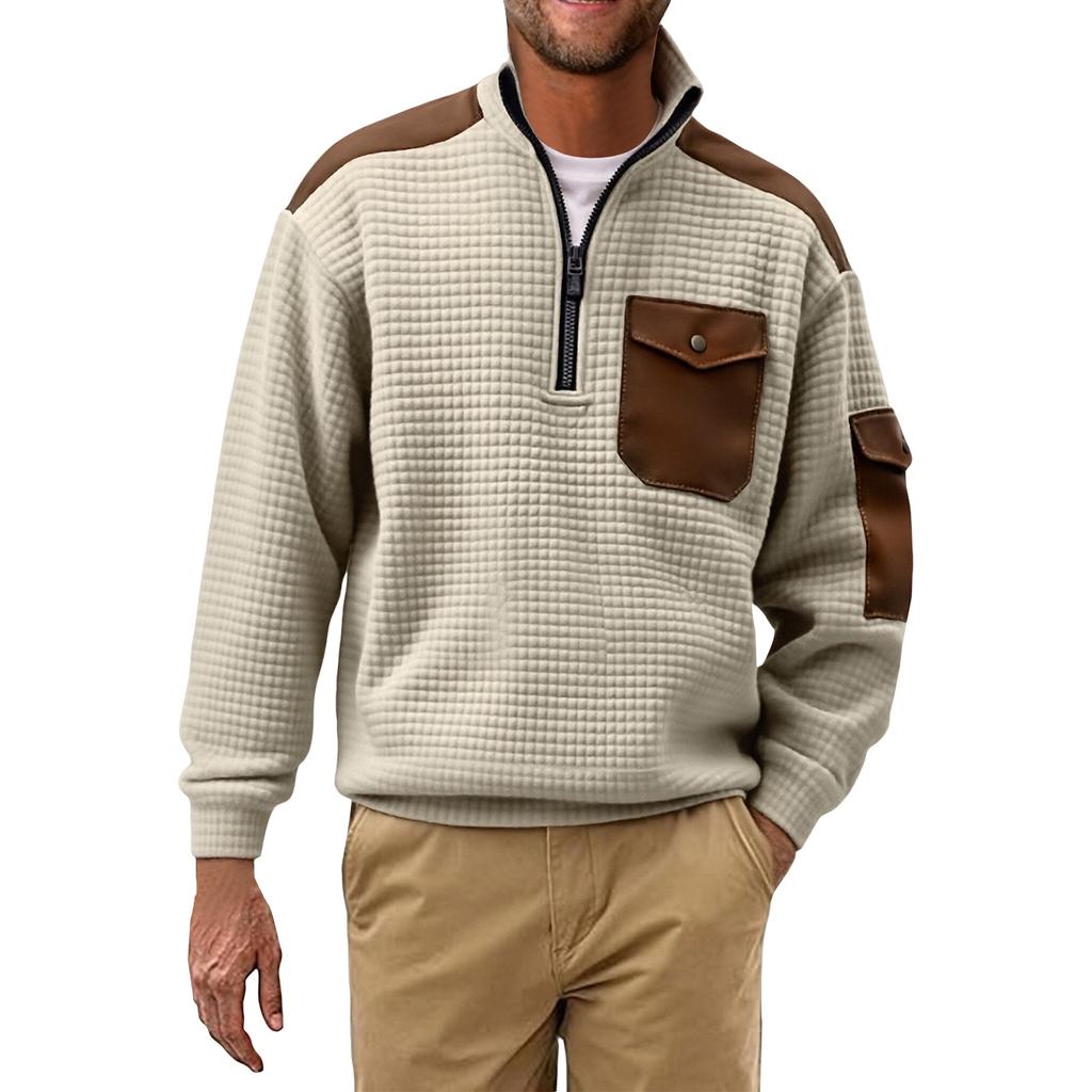 Herren Farbig Stehkragen Sweatshirt Herren Sport Große Größe Freizeit Sweatshirt