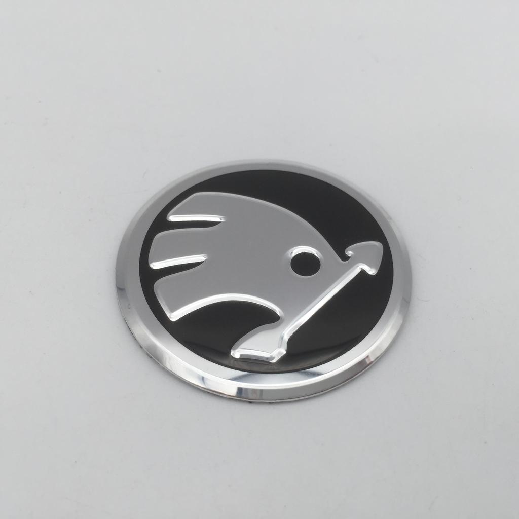 AAABU1 1 Stück 3D 42mm 43mm Auto-Emblem Lenkrad-Mittelabzeichen Aufkleber Dekal Styling Autozubehör Für Skoda