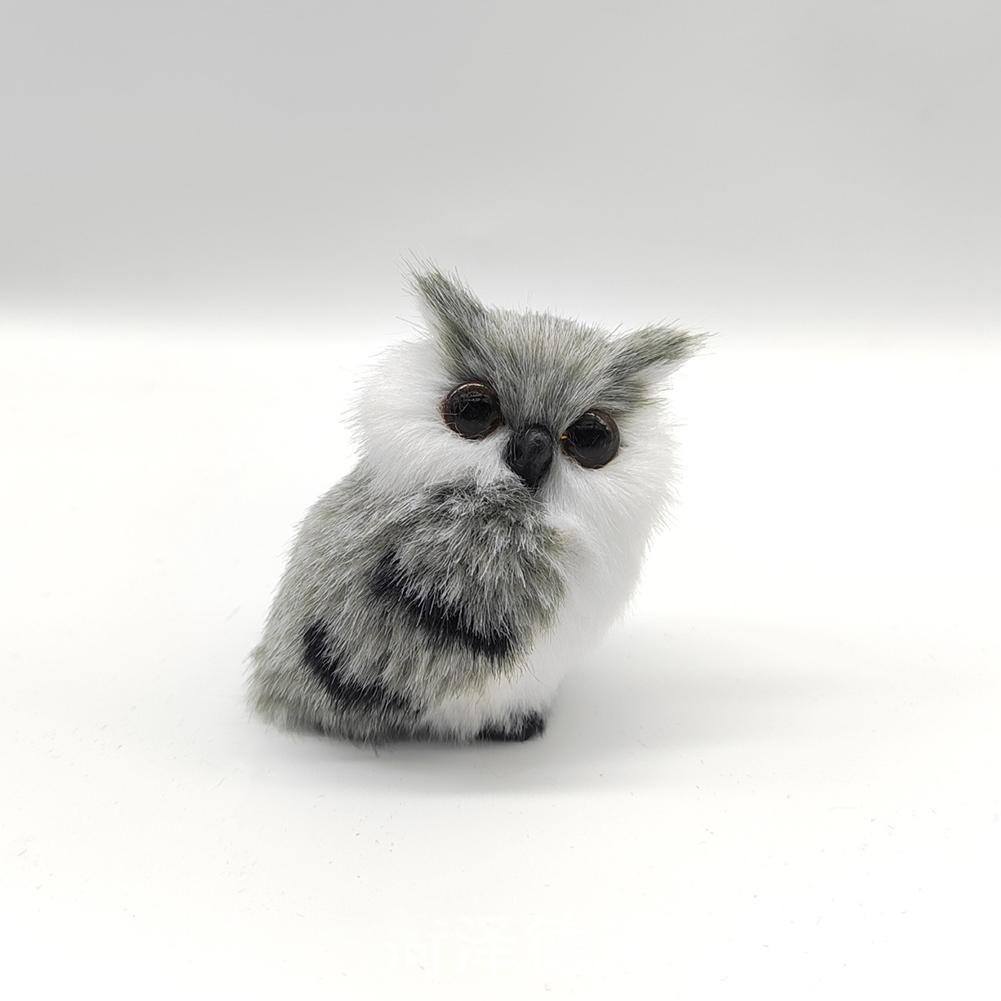 

Имитация совы Изысканный орнамент Милый прекрасный пушистый домашний декор Орнамент Украшения Имитация Плюшевые игрушки Фигурки Детский подарок 2 серый