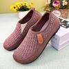 2025 Spring/Autumn Women's Knit Breathable Slip-On Shoes - Soft Sole Lazy & Mom Style
