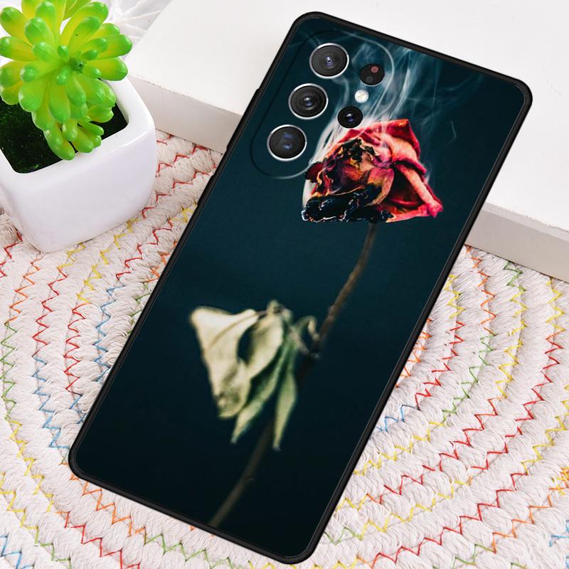 Burning Love Rose Phone Case for Samsung Galaxy Note 10 Pro S26 Ultra S23 S24 FE S25 S21 S22 PLUS Shockproof Cove