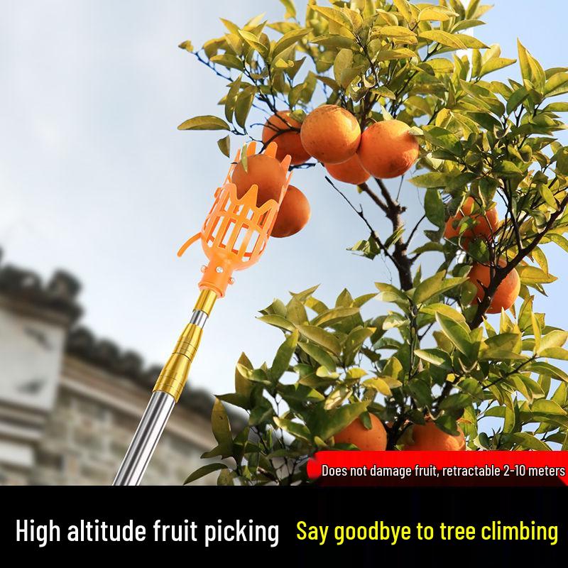 Telescopic Pole Fruit Picker: Yangmei, Loquat, Plum, Persimmon, Apricot, Peach High-Altitude Tool