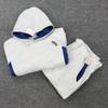 American Style Mertra Hoodie Embroidered Patch Loose Fit Fleece Lined Long Sleeve Couples Winter