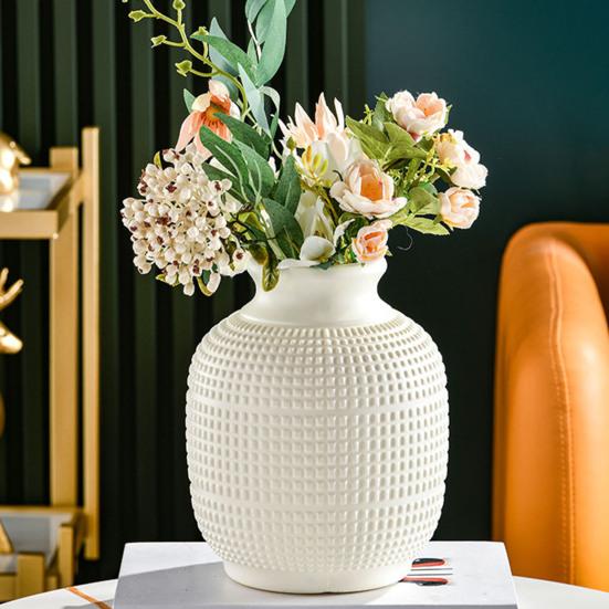 Plastic Flower Vase Indoor Outdoor Modern Real Dried Flower Holder Floral Arrangement