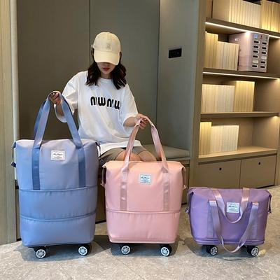 Travel Bag, Large Capacity Swivel Wheel, Student Business Trip Storage Bag, Waterproof, Dry Wet Separation, Expandable Luggage Bag