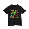 Handmade 7th Birthday Shirt – Pixel Style Birthday T-Shirt for Kids – Fun Birthday Gift for Boys or Girls (S)