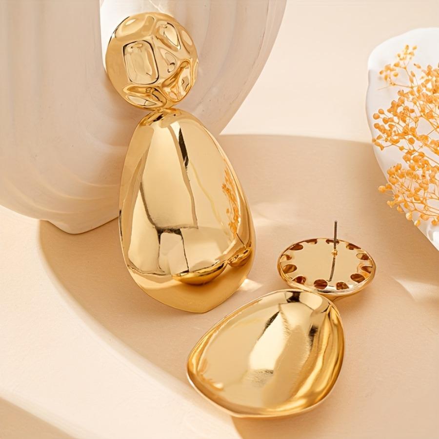 1 Pair Exaggerated Fashionable Atmospheric Three-Dimensional Irregular Spherical And Teardrop-Shaped Design Ear Studs with for Daily Wear