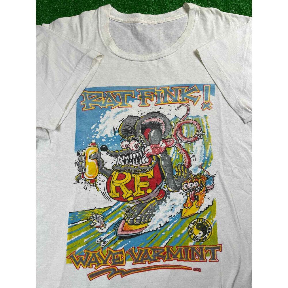 

Vintage Wave Varmint Ed Roth RAT FINK Shirt White Unisex Size S-5XL NE1999 Unisex T-Shirt M