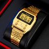 SKMEI 2460 New Design Gold Alloy Time Chronograph with Alarm Fashionable Digital Sports Watch