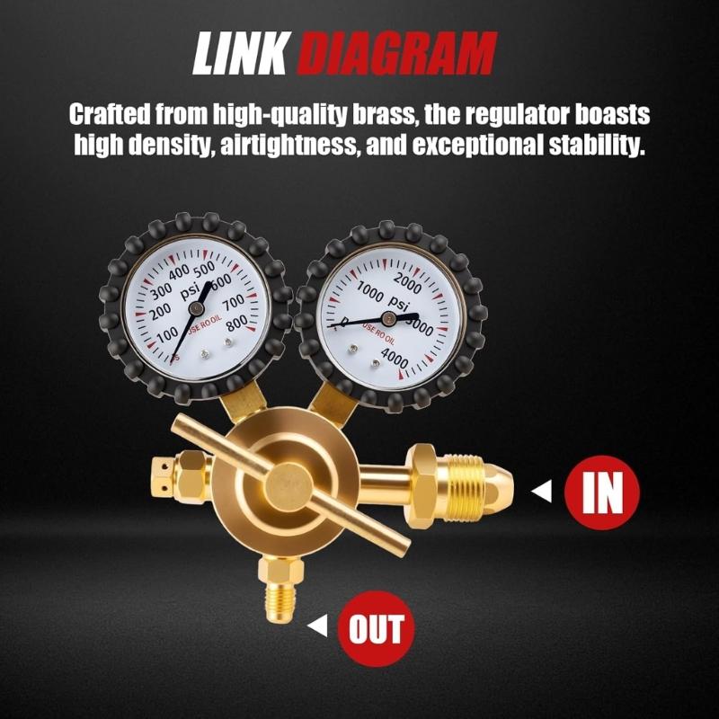 Nitrogen Regulator 1/4inch Male Outlet For Secure Connection And Long Lasting Performances In HVAC Environment