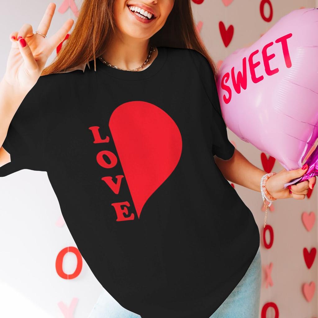 Red Heart Print Couples Graphics Matching Tshirt LOVE Fashion Vintage Women Men Casual Valentines Day Gifts Lovers Tee Shirt